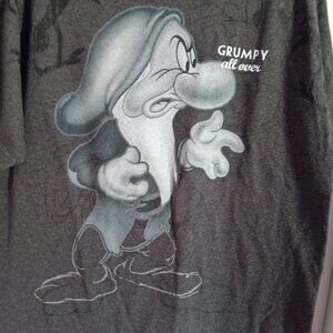 Women's DISNEY GREY GRUMPY ALL OVER LARGE TEE